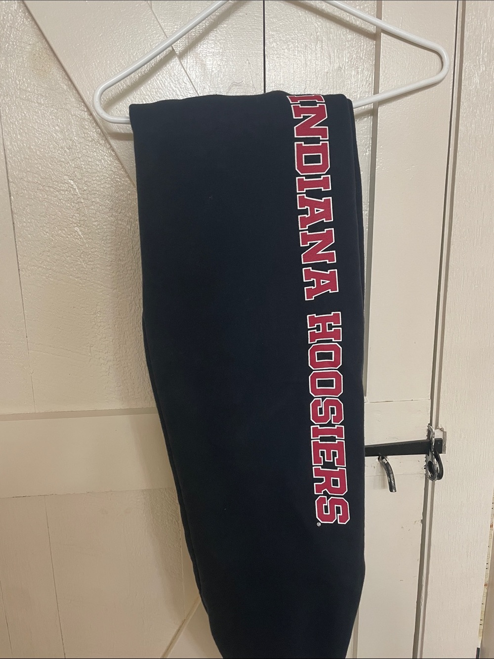 Champion Black Sweatpants with Red and White Indiana Hoosiers Logo